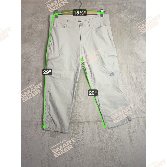 Eddie Bauer Womens 4 First Ascent Capri Pants Beige Guide Pro Cargo Hiking Nylon - Picture 8 of 8